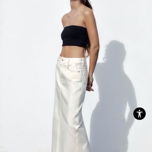 NWT Zara Long Length Denim Skirt small S